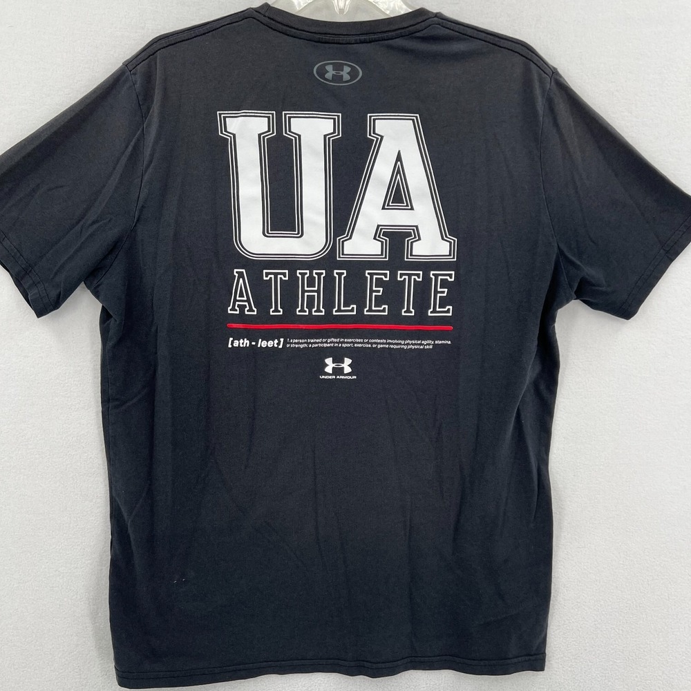 Under Armour Athlete Tee Shirt Mens Size Large Gray White Loose Fit Heatgear‎